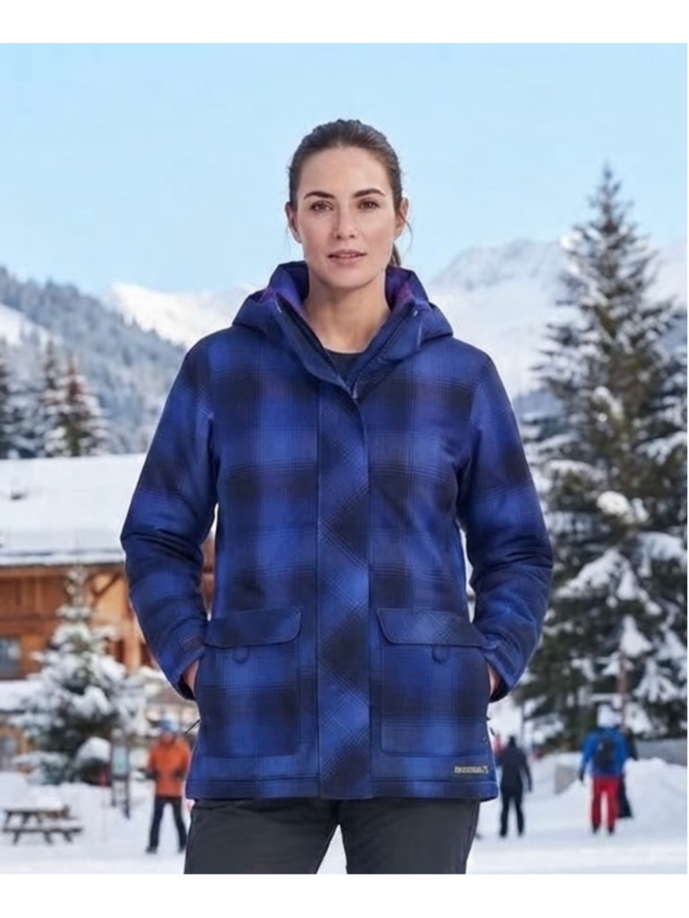 Merrell Blue Plaid Insulated Ski Jacket Large Winter Snowboard Winterwear EUC